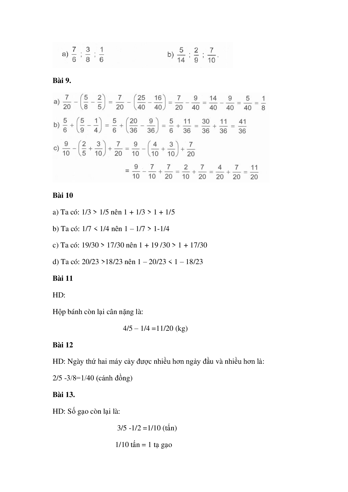 60 Bài tập về Phép trừ phân số (có đáp án năm 2024) - Toán lớp 4 (trang 5)