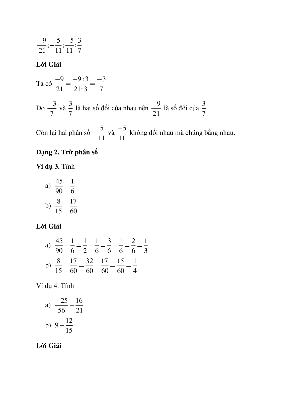 60 Bài tập về Phép trừ phân số (có đáp án năm 2024) - Toán lớp 4 (trang 8)