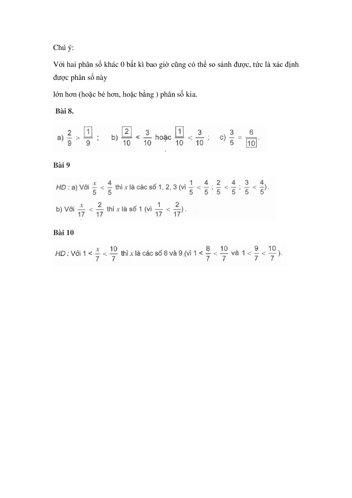 60 Bài tập về So sánh hai phân số cùng mẫu số (có đáp án năm 2024) - Toán lớp 4 (trang 6)