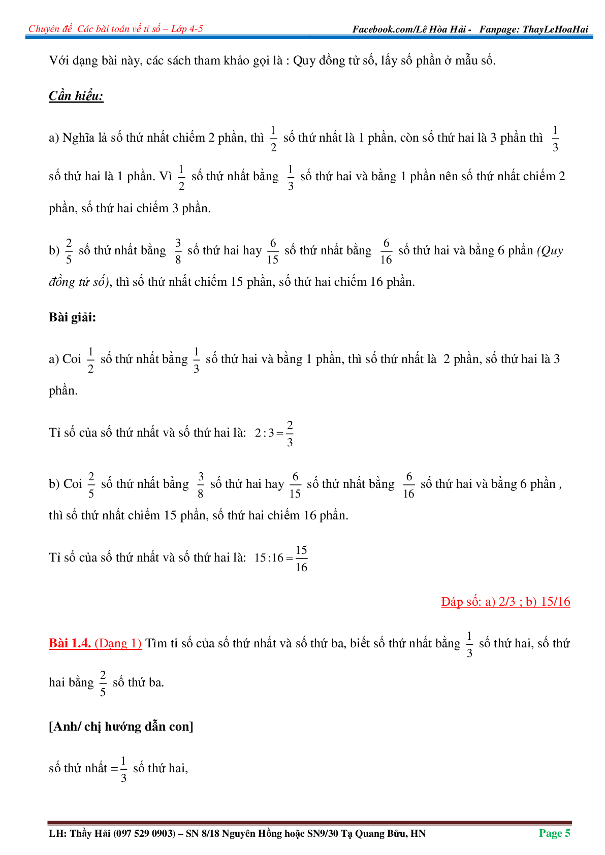 50 Bài tập về Giới thiệu tỉ số (có đáp án năm 2024) - Toán lớp 4 (trang 5)