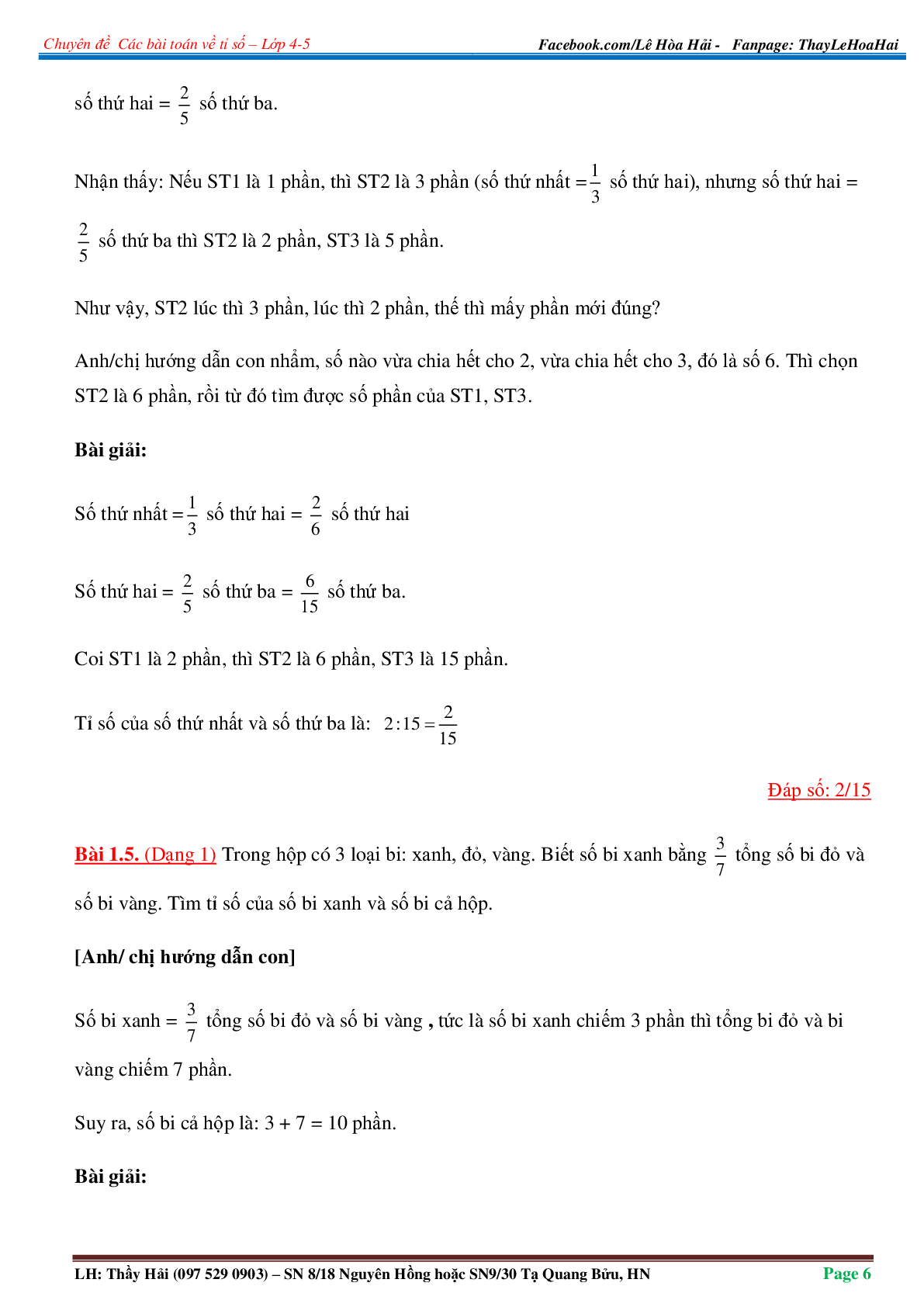50 Bài tập về Giới thiệu tỉ số (có đáp án năm 2024) - Toán lớp 4 (trang 6)
