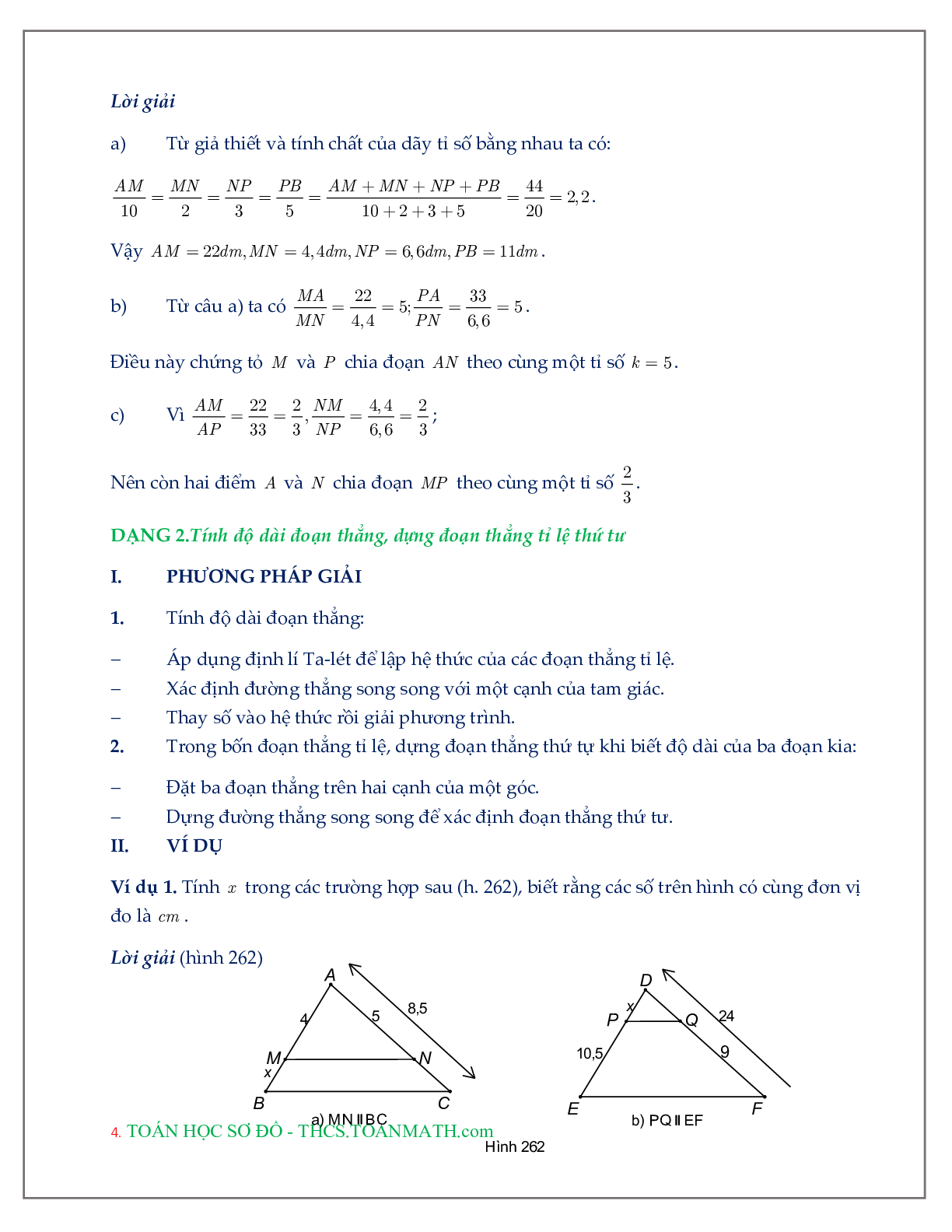 60 Bài tập về Định lí Ta-let trong tam giác (có đáp án năm 2023) - Toán 8 (trang 4)