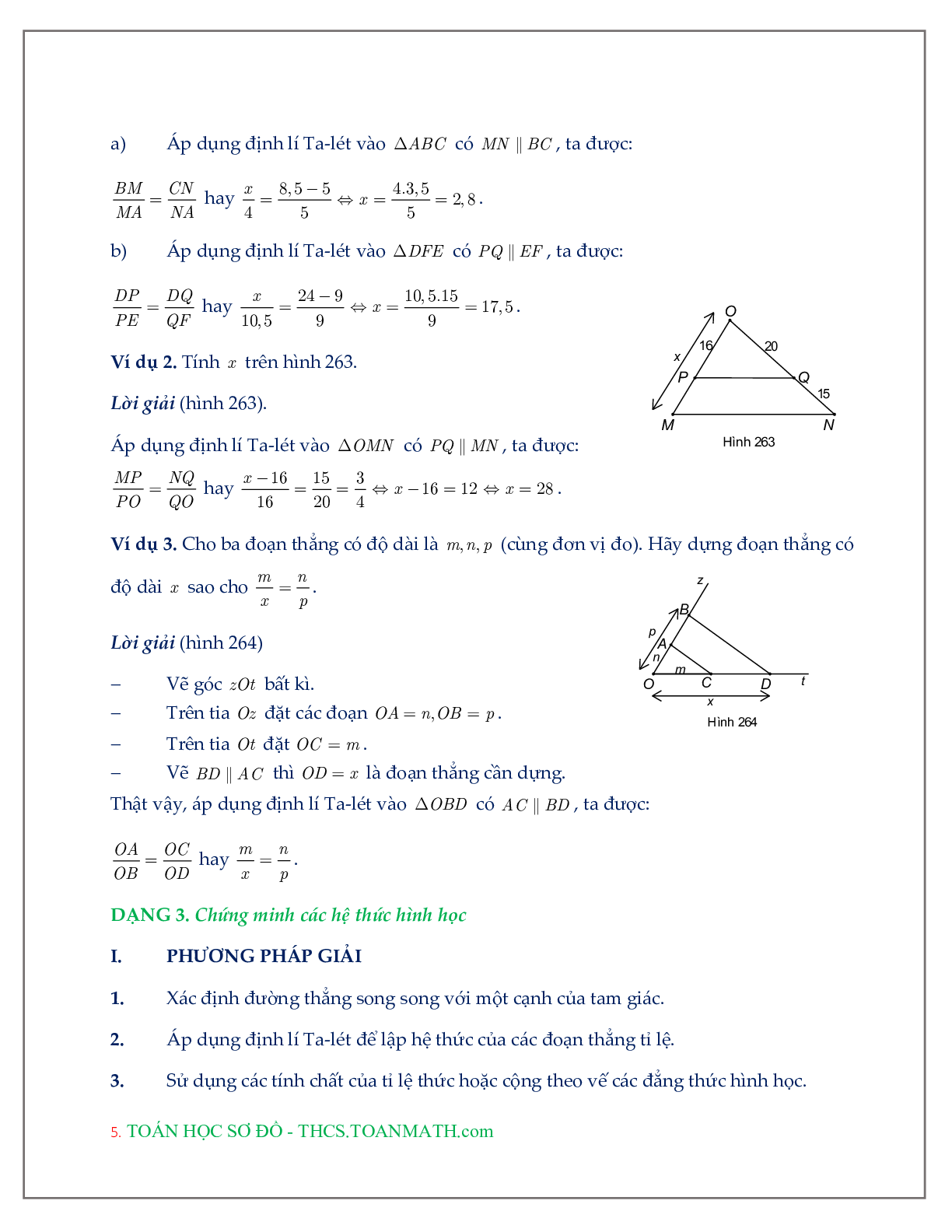 60 Bài tập về Định lí Ta-let trong tam giác (có đáp án năm 2023) - Toán 8 (trang 5)