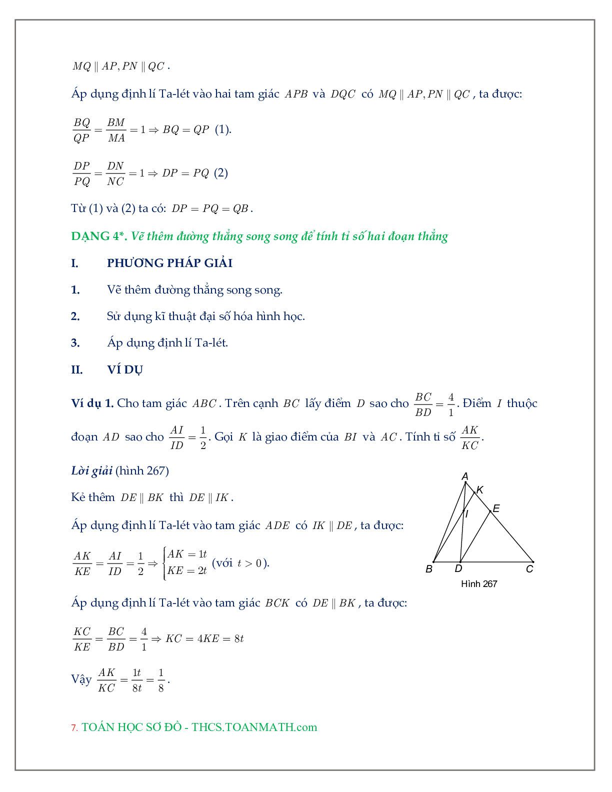 60 Bài tập về Định lí Ta-let trong tam giác (có đáp án năm 2023) - Toán 8 (trang 7)