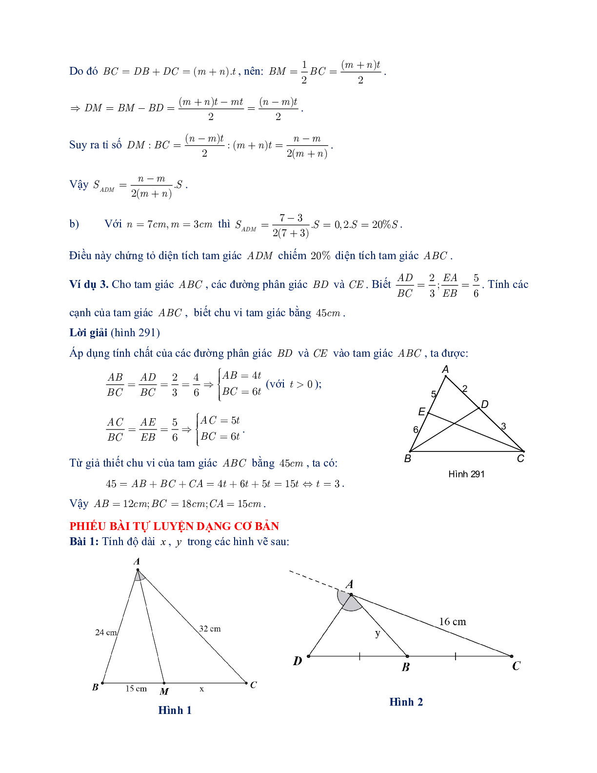 60 Bài tập về Tính chất đường phân giác của tam giác (có đáp án năm 2023) - Toán 8 (trang 4)