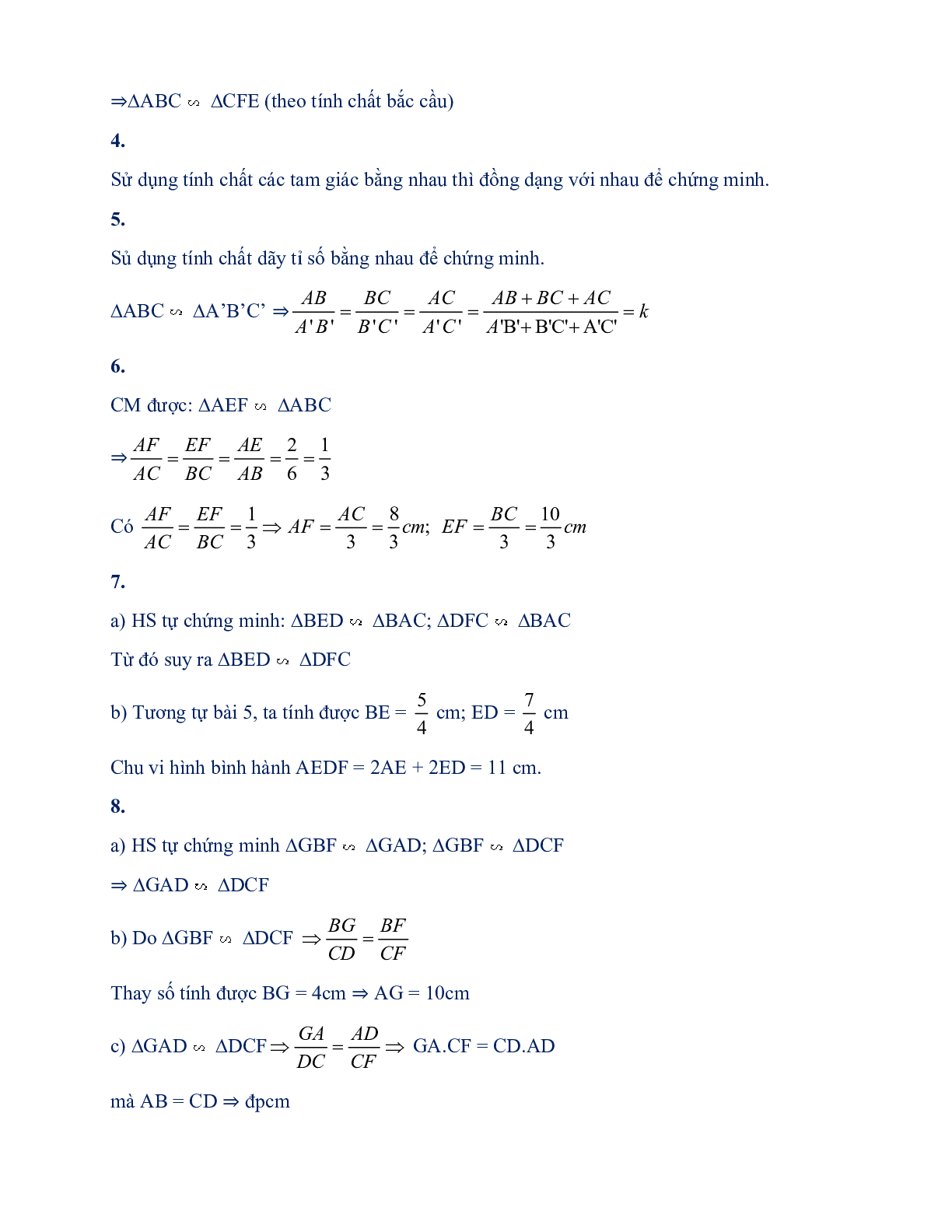 60 Bài tập về Khái niệm tam giác đồng dạng (có đáp án năm 2024) - Toán 8 (trang 4)