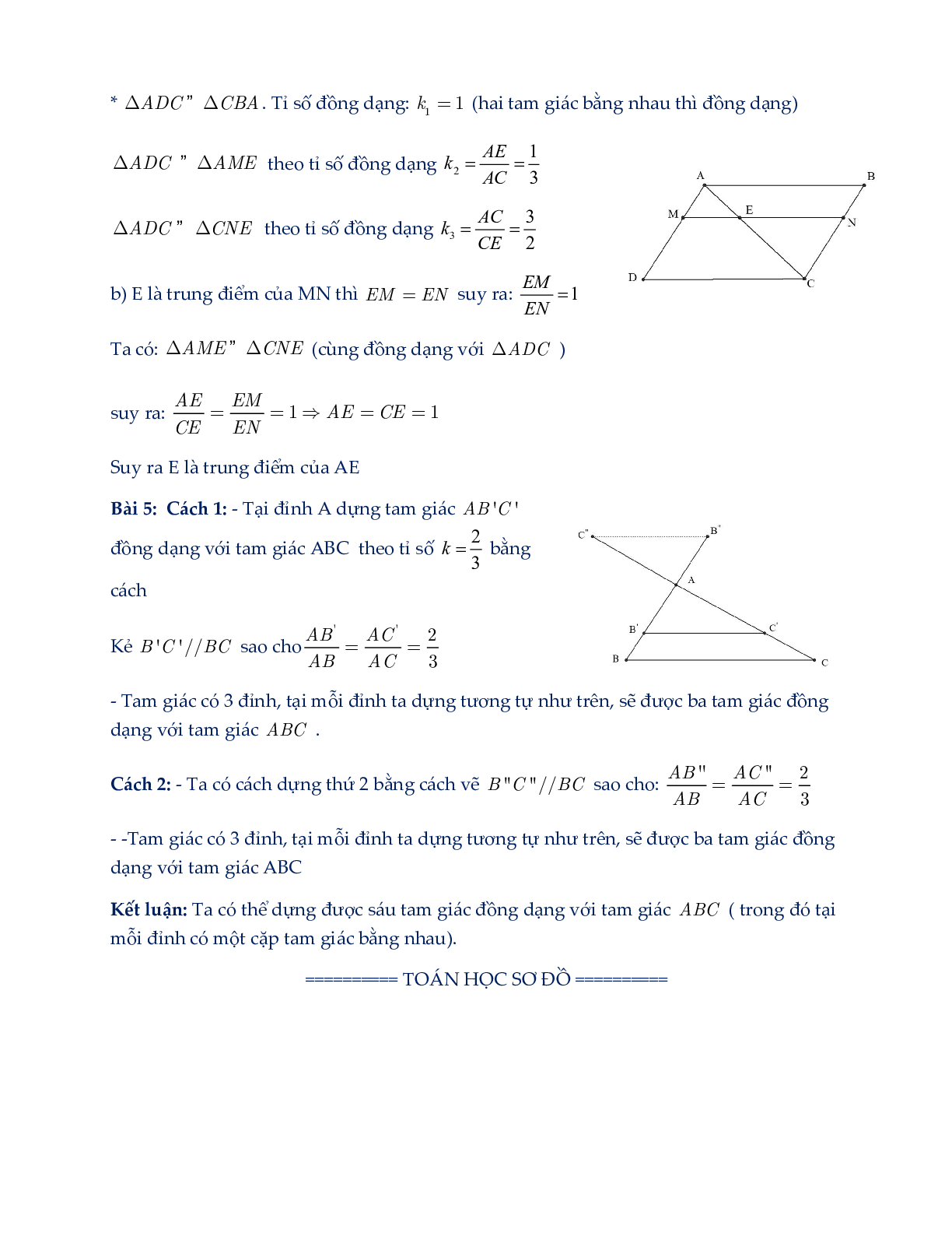60 Bài tập về Khái niệm tam giác đồng dạng (có đáp án năm 2024) - Toán 8 (trang 7)