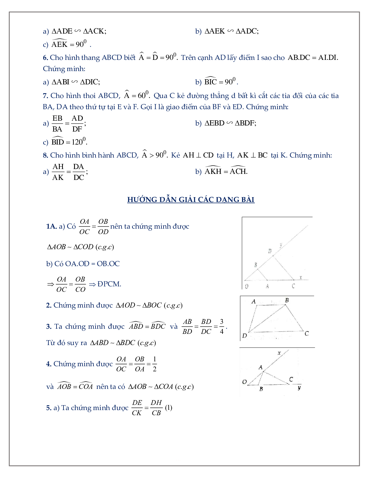 50 Bài tập về trường hợp đồng dạng thứ hai trong tam giác (có đáp án năm 2024) - Toán 8 (trang 2)