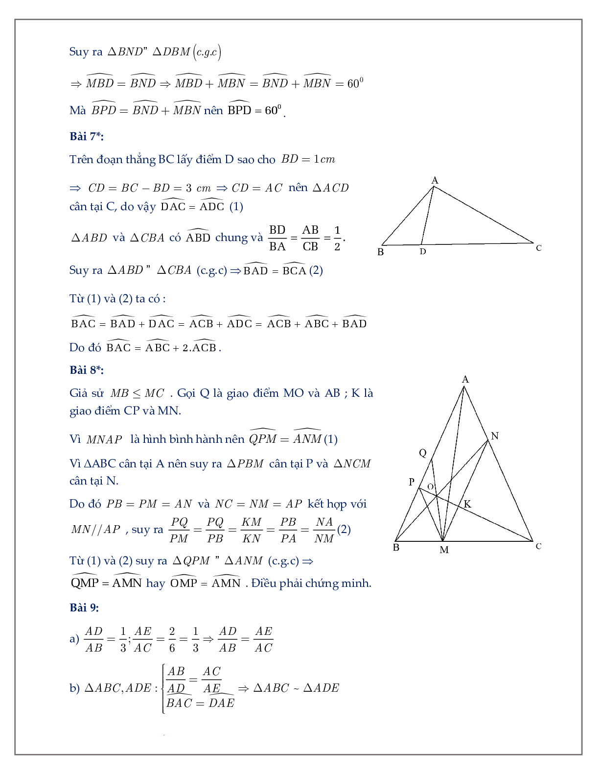 50 Bài tập về trường hợp đồng dạng thứ hai trong tam giác (có đáp án năm 2024) - Toán 8 (trang 7)