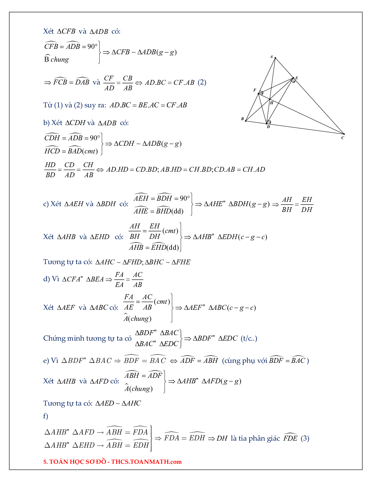 60 Bài tập về trường hợp đồng dạng thứ ba trong tam giác (có đáp án năm 2024) - Toán 8 (trang 5)