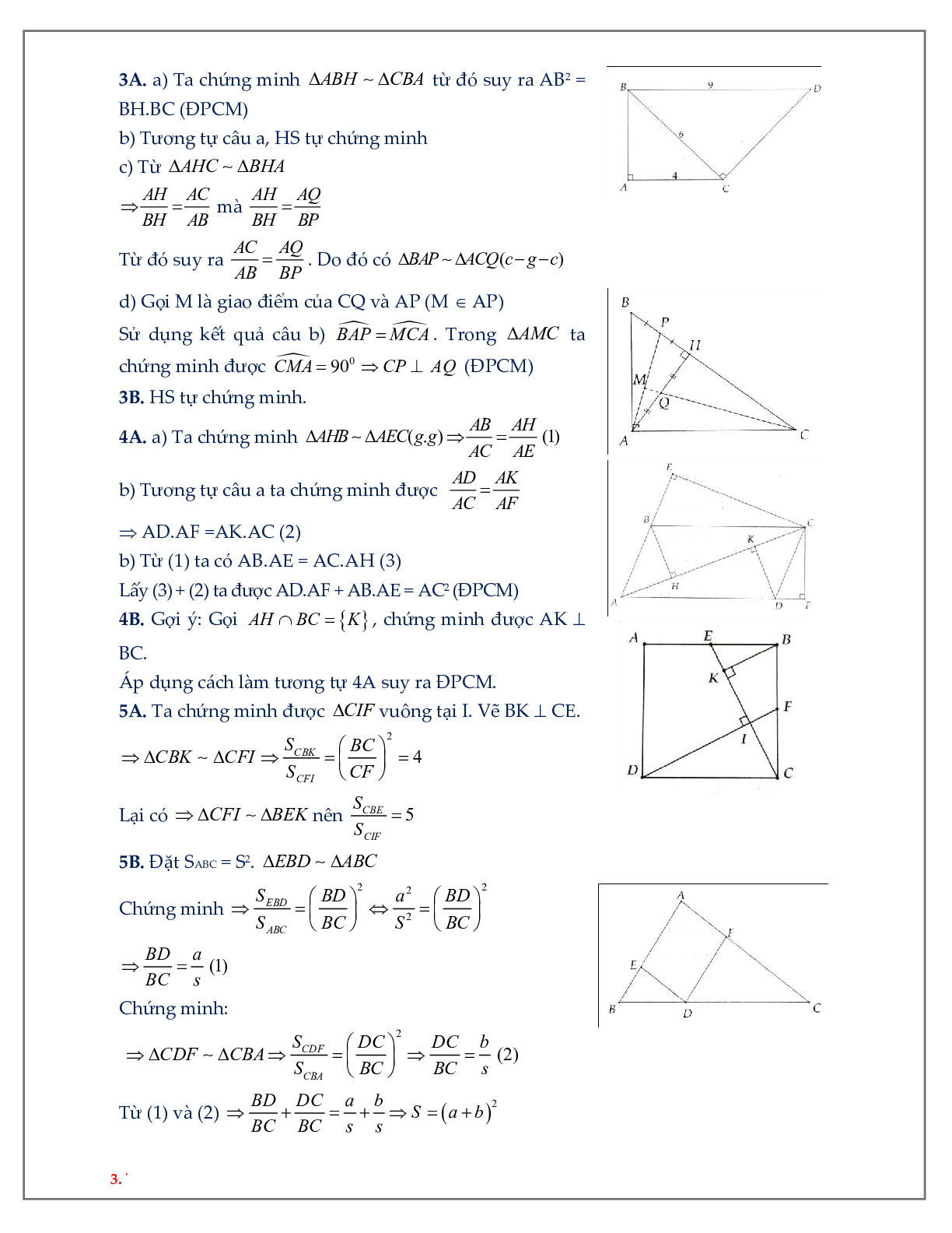 60 Bài tập về các trường hợp đồng dạng của tam giác vuông (có đáp án năm 2024) - Toán 8 (trang 3)