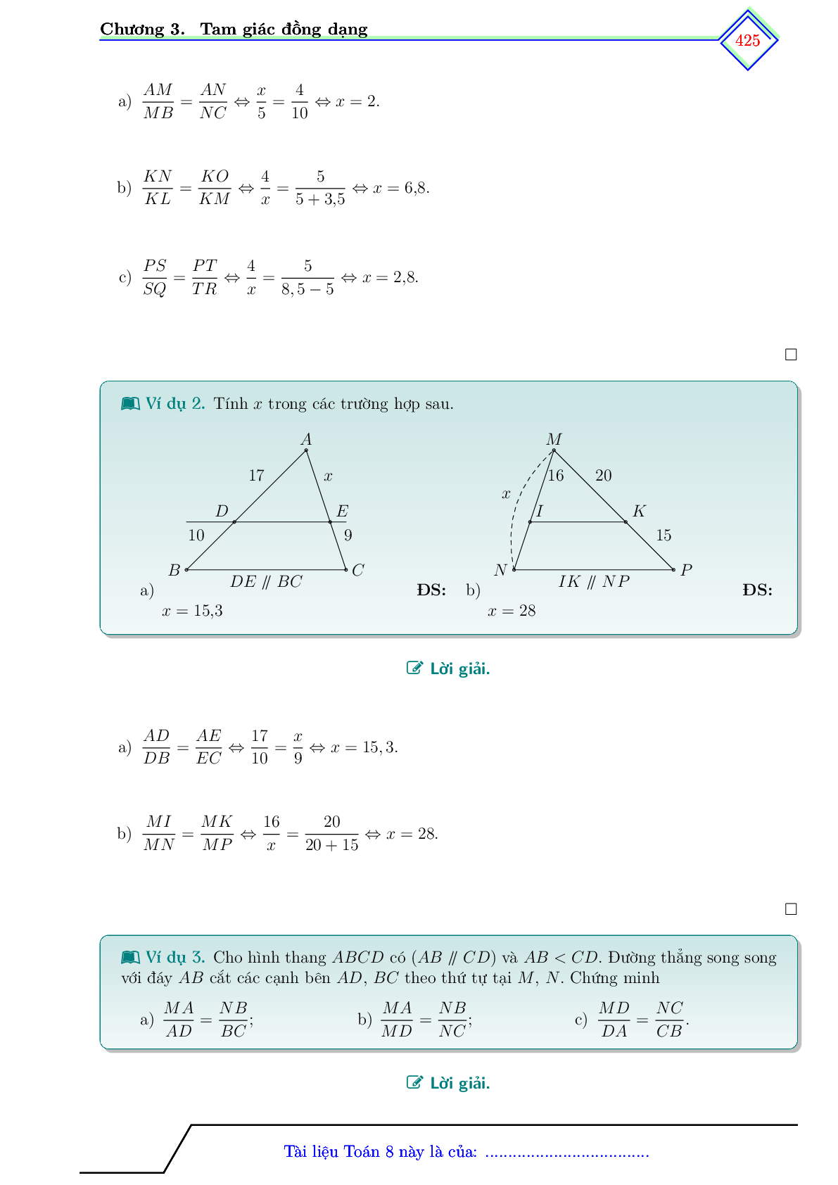 300 Bài tập Toán 8 chương 3: Tam giác đồng dạng (có đáp án năm 2024) (trang 4)
