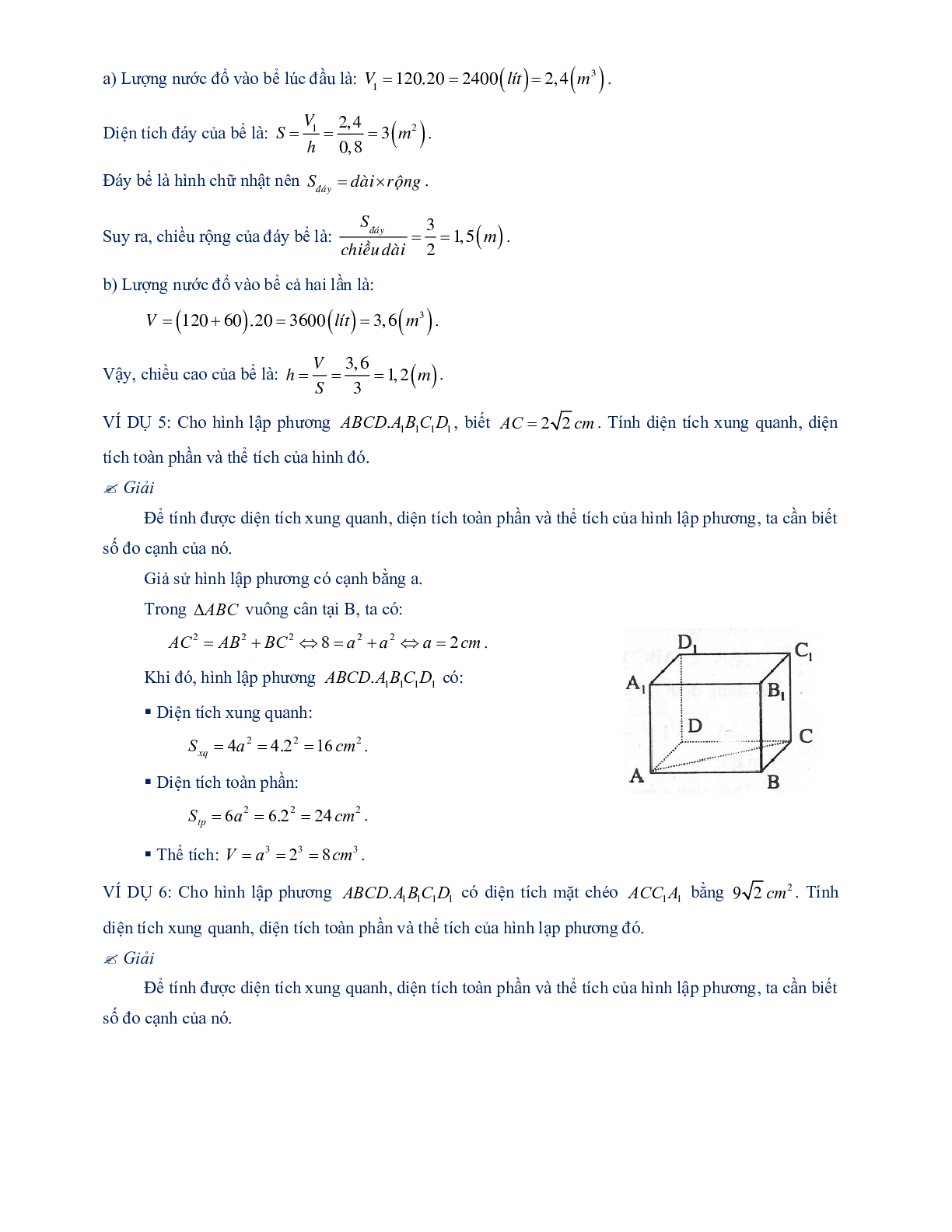 60 Bài tập về thể tích của hình hộp chữ nhật (có đáp án năm 2024) - Toán 8 (trang 8)