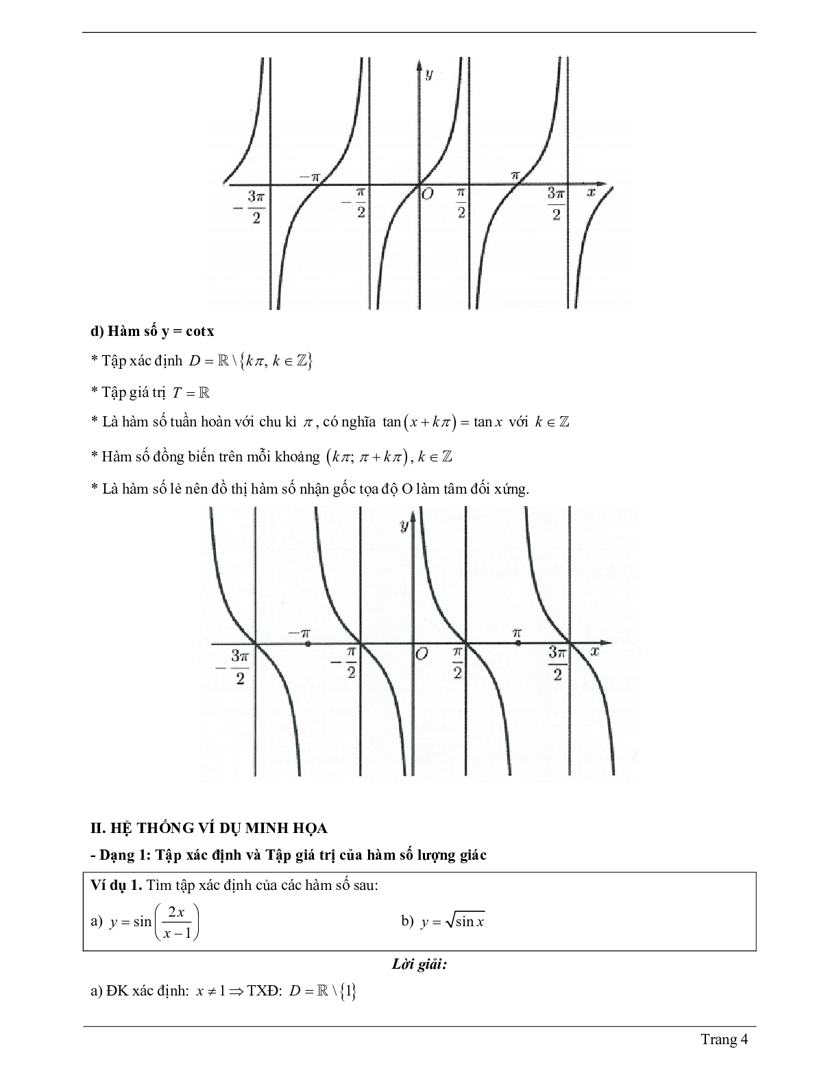 150 Bài tập về hàm số lượng giác (có đáp án năm 2024) - Toán 11 (trang 4)