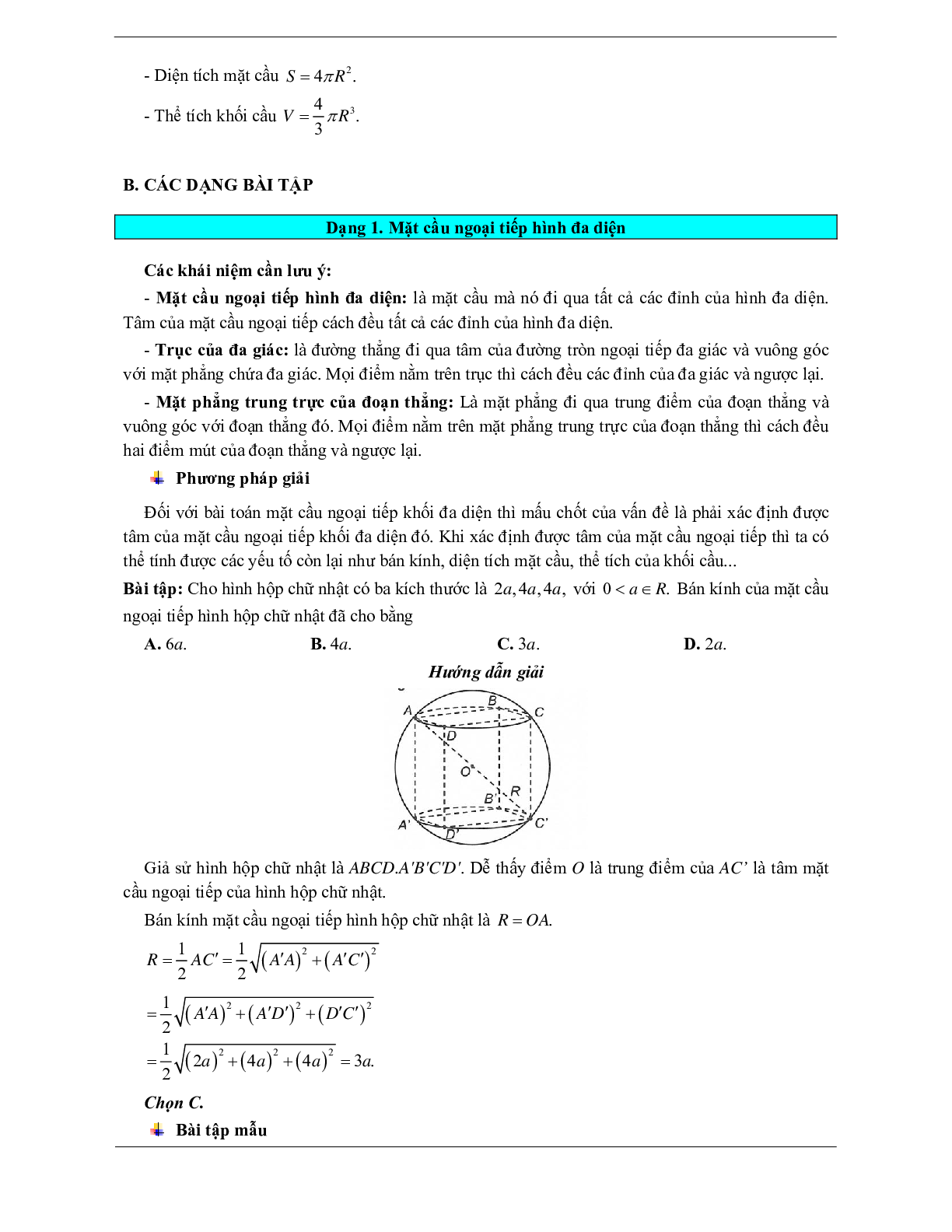60 Bài tập về mặt cầu (có đáp án năm 2024) - Toán 12 (trang 3)