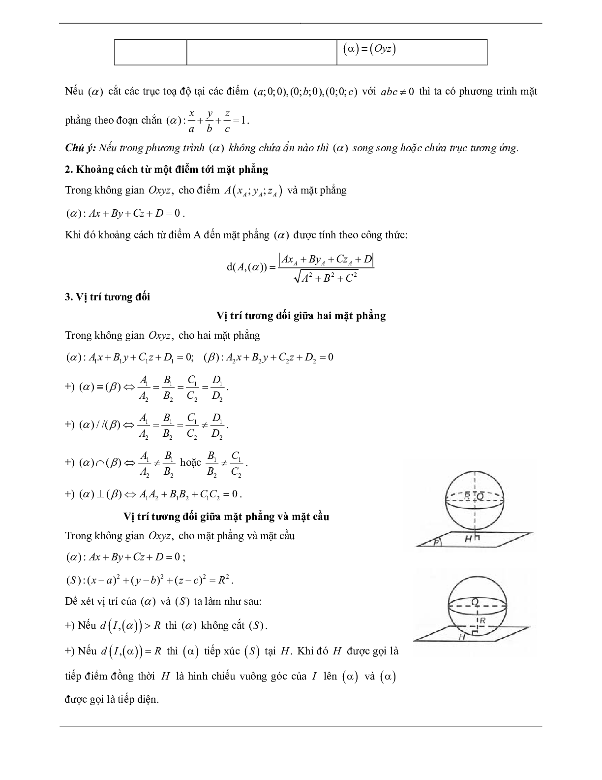 60 Bài tập về phương trình mặt phẳng (có đáp án năm 2024) - Toán 12 (trang 2)