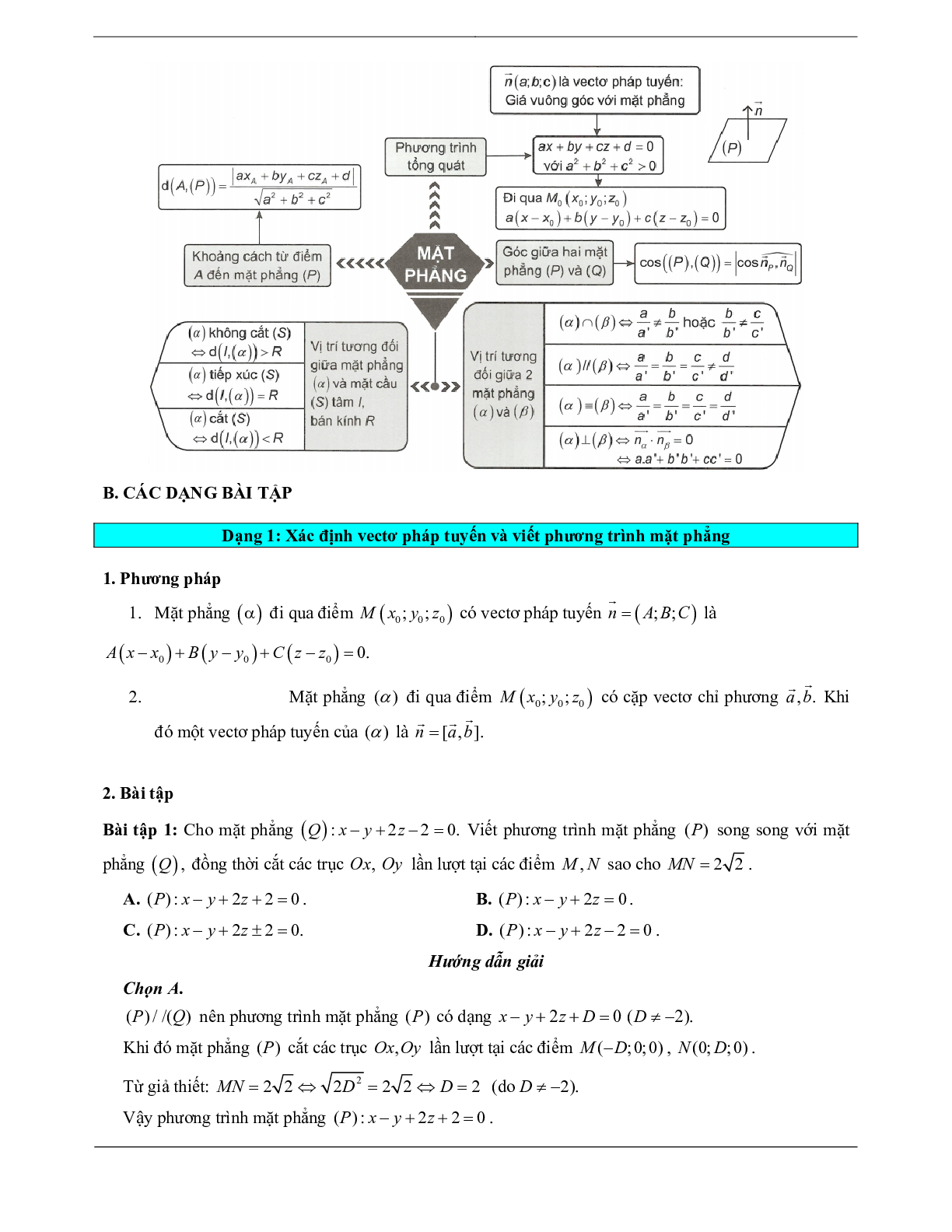 60 Bài tập về phương trình mặt phẳng (có đáp án năm 2024) - Toán 12 (trang 4)