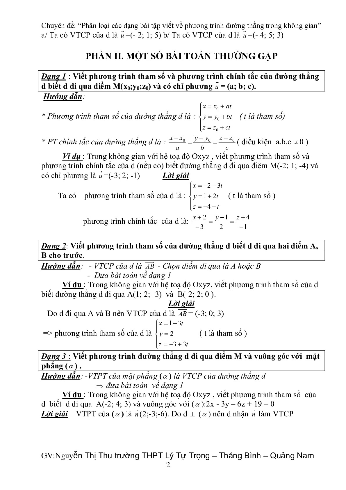 60 Bài tập về phương trình đường thẳng trong không gian (có đáp án năm 2024) - Toán 12 (trang 2)