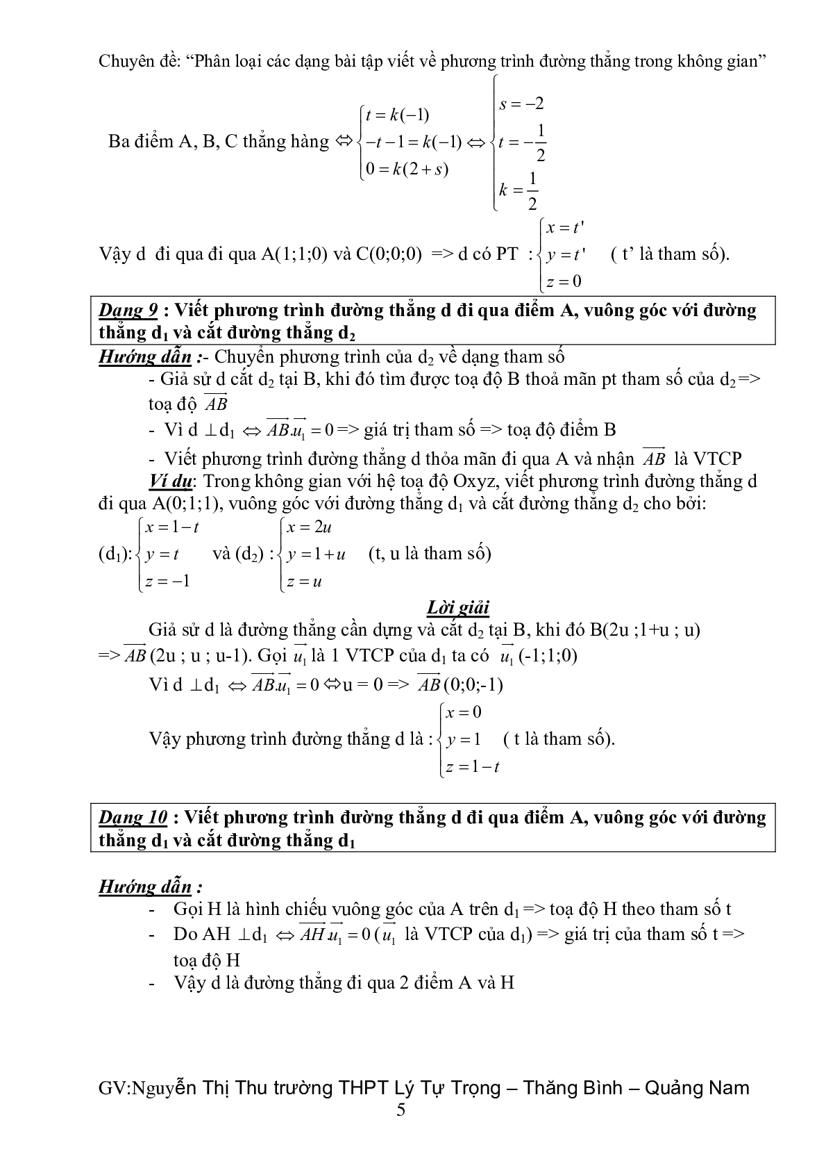 60 Bài tập về phương trình đường thẳng trong không gian (có đáp án năm 2024) - Toán 12 (trang 5)