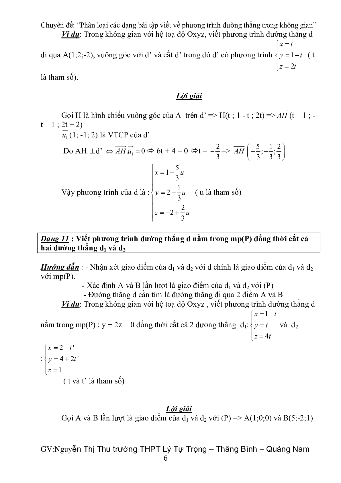 60 Bài tập về phương trình đường thẳng trong không gian (có đáp án năm 2024) - Toán 12 (trang 6)