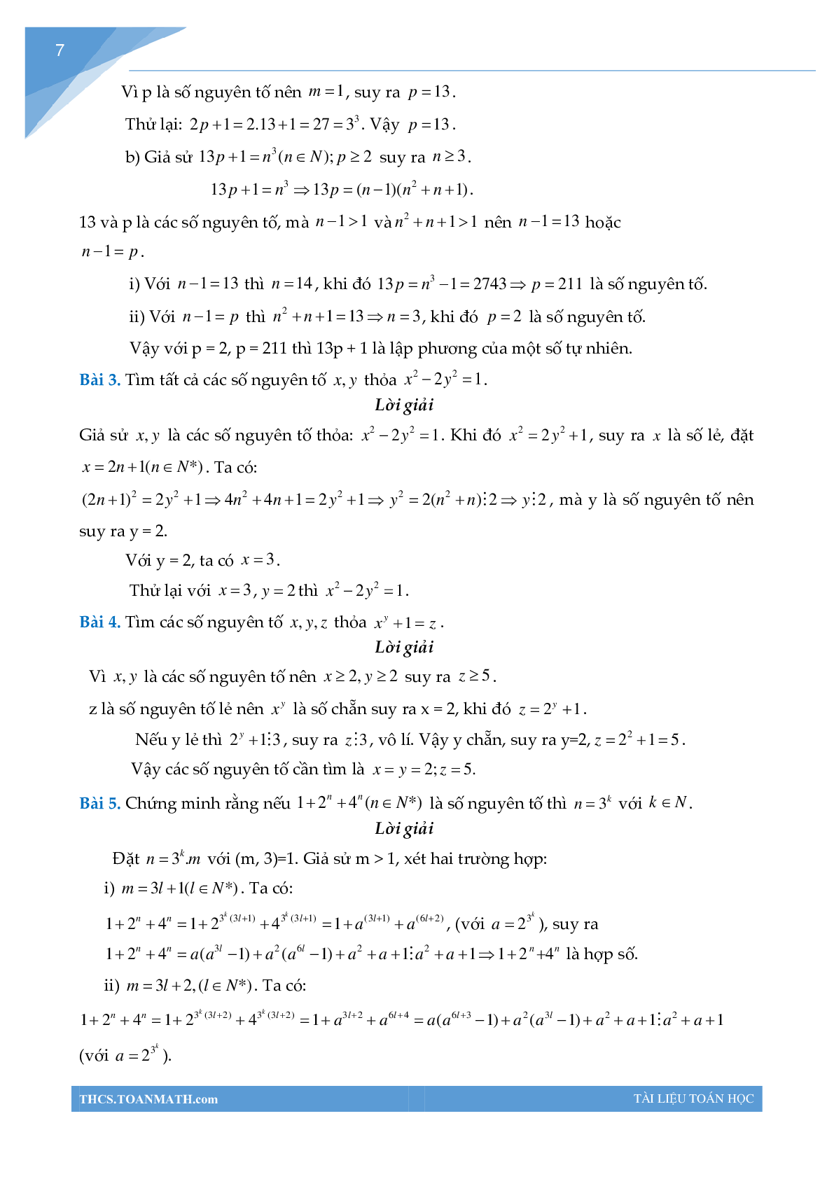 50 Bài tập về số nguyên tố (có đáp án năm 2024) - Toán 6 (trang 5)