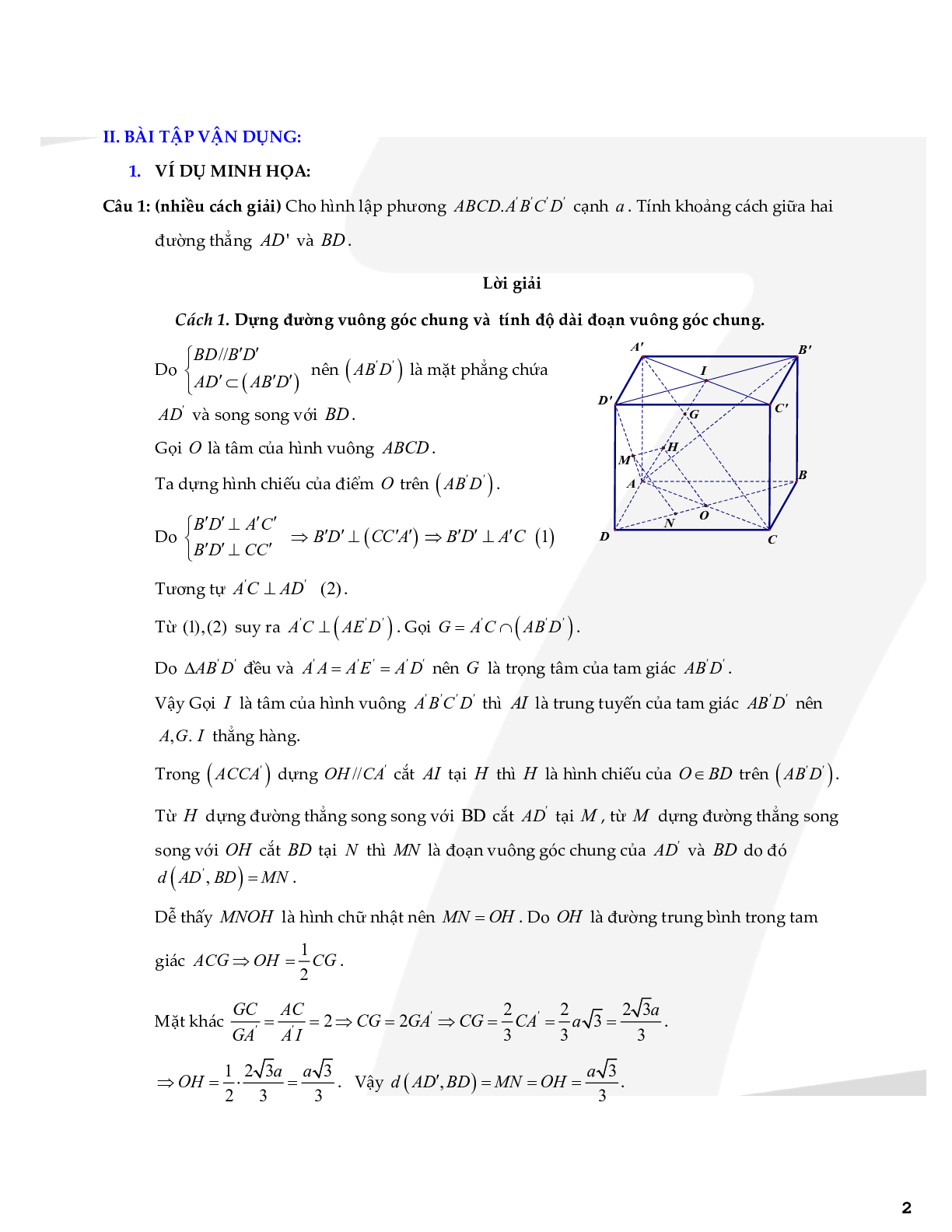 70 Bài tập về hai đường thẳng chéo nhau (2024) có đáp án (trang 2)