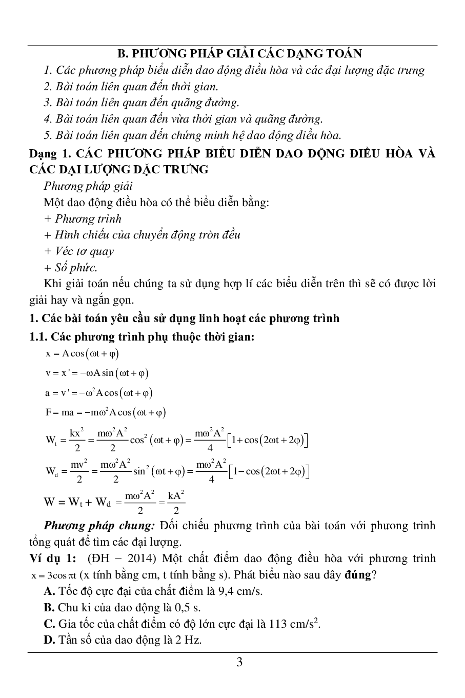 100 Bài tập về dao động điều hòa phần 1 (2024) có đáp án chi tiết nhất (trang 3)