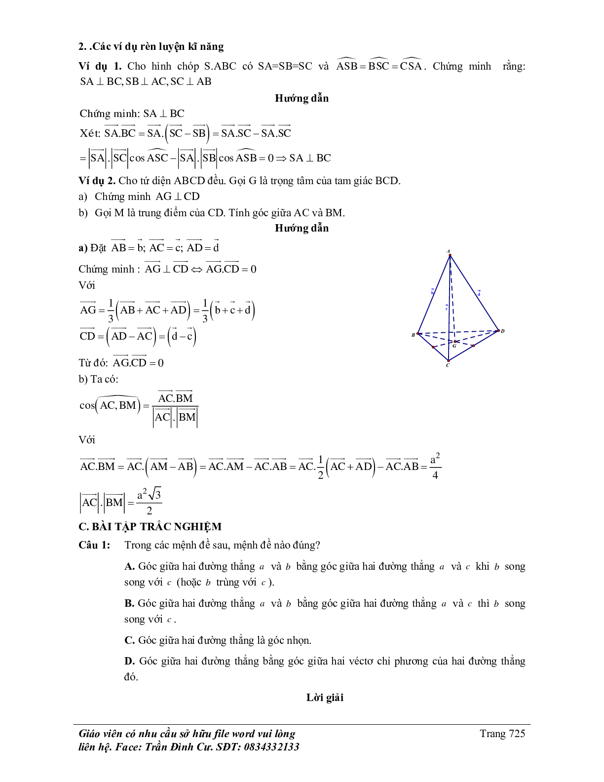 70 Bài tập về hai đường thẳng vuông góc (có đáp án năm 2024) (trang 5)