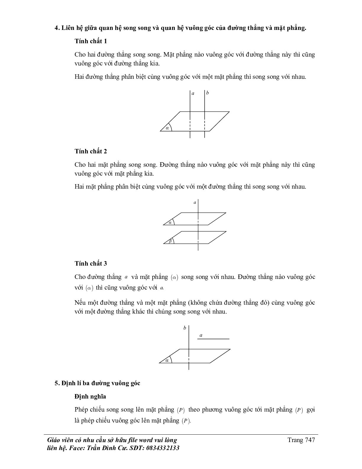 100 Bài tập về đường thẳng vuông góc với mặt phẳng (có đáp án năm 2024) - Toán 11 (trang 2)
