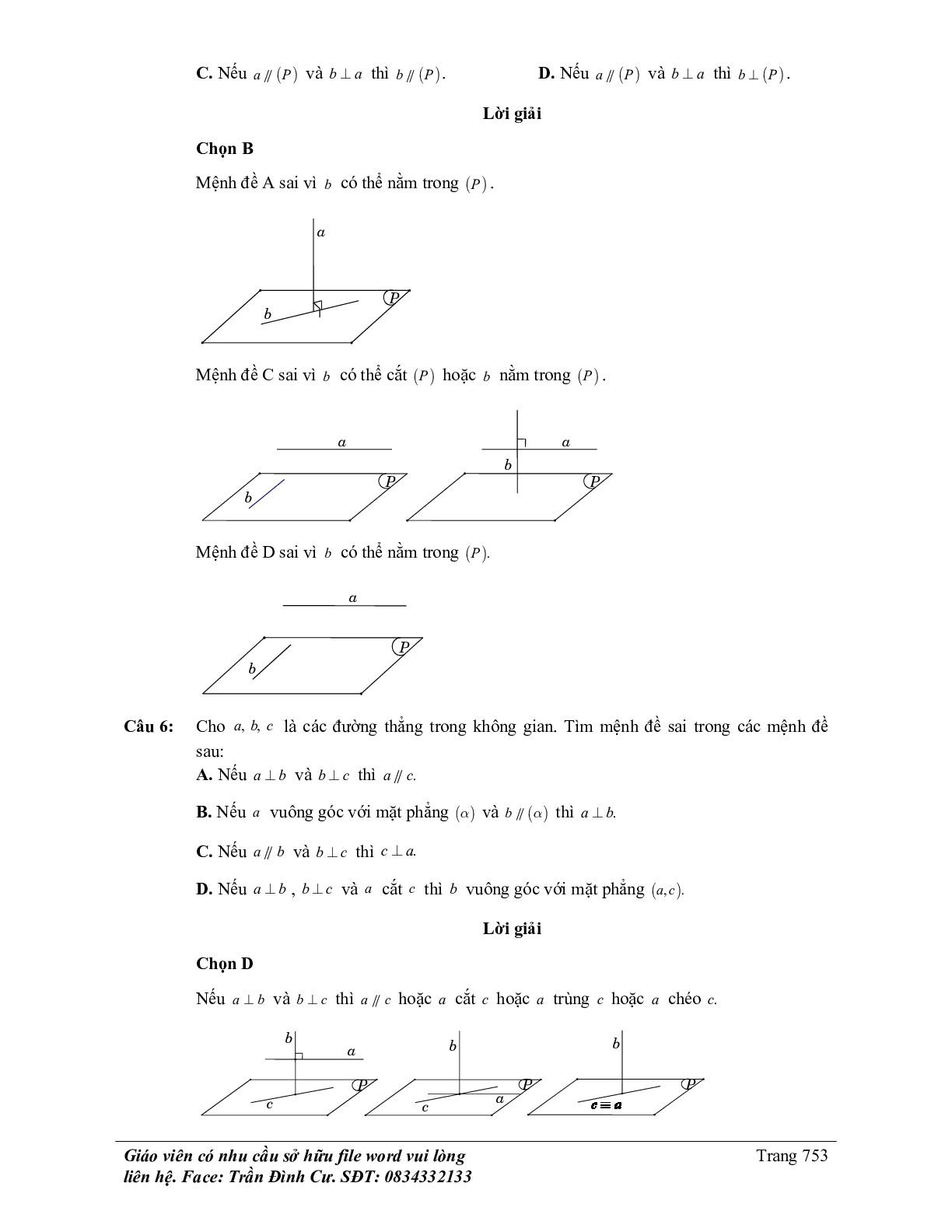 100 Bài tập về đường thẳng vuông góc với mặt phẳng (có đáp án năm 2024) - Toán 11 (trang 8)