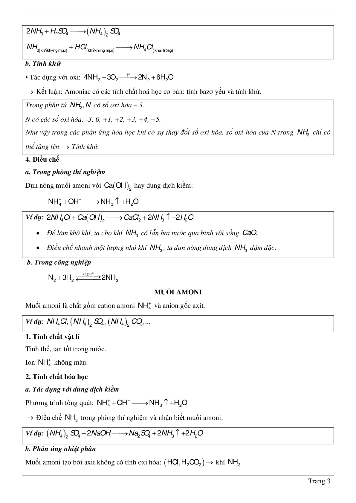 30 Bài tập về Amoniac và muối amoni (2024) có đáp án chi tiết nhất (trang 3)