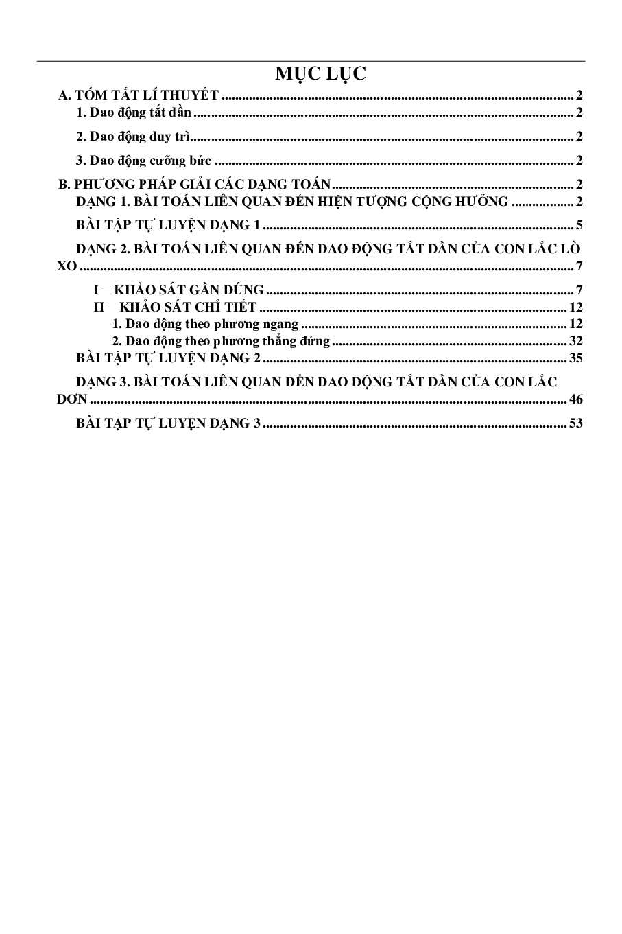 80 bài tập về các loại dao động và cộng hưởng cơ (2024) có đáp án chi tiết nhất (trang 1)