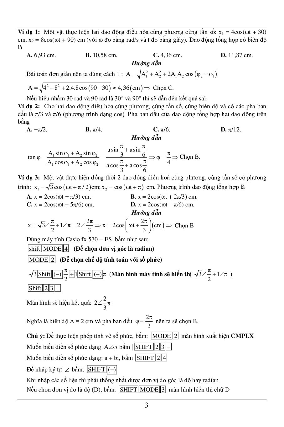 100 bài tập về tổng hợp dao động điều hòa (2024) có đáp án chi tiết nhất (trang 4)