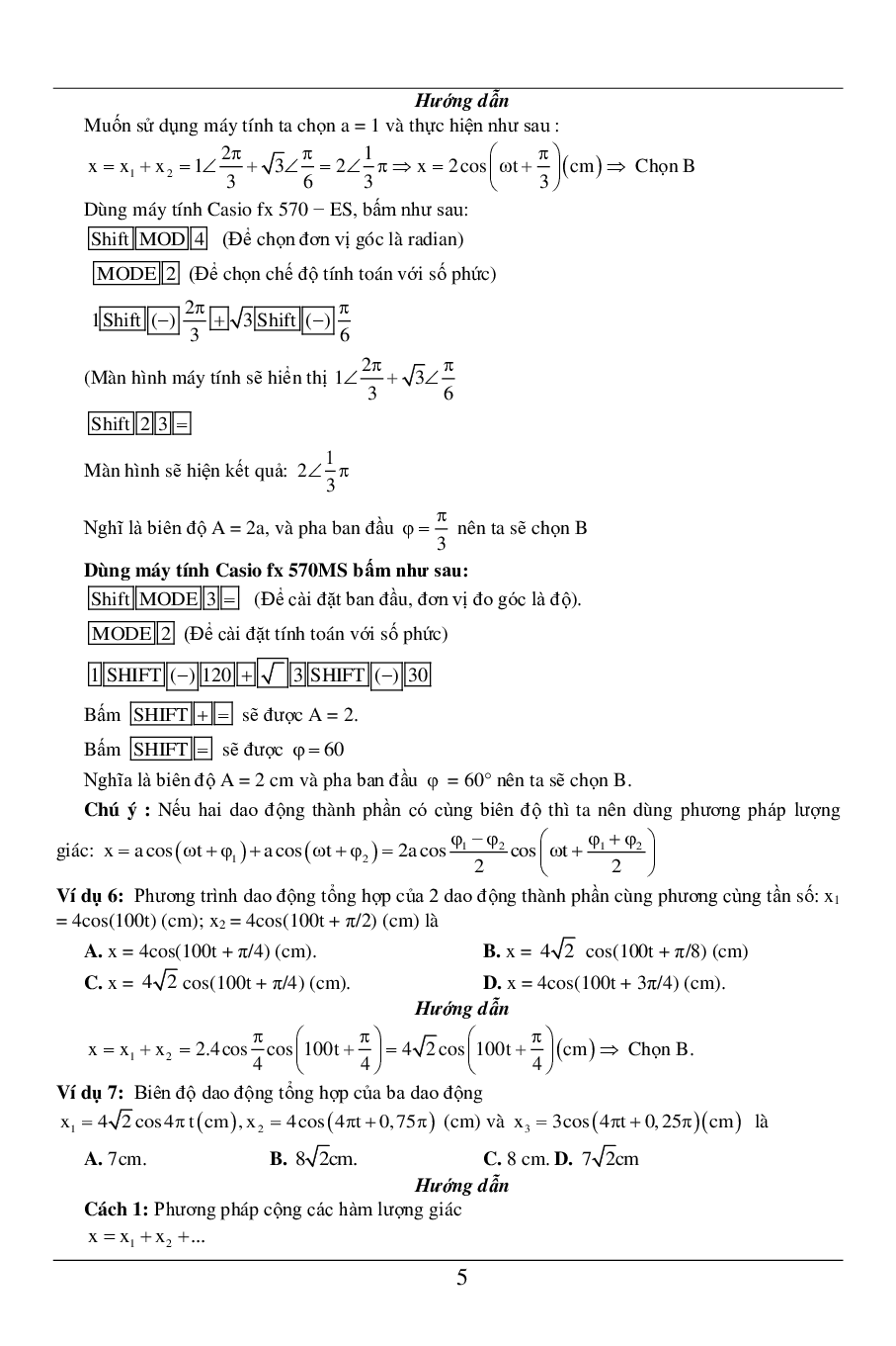 100 bài tập về tổng hợp dao động điều hòa (2024) có đáp án chi tiết nhất (trang 6)