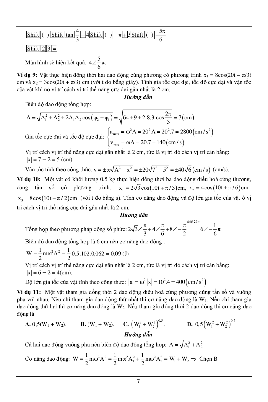 100 bài tập về tổng hợp dao động điều hòa (2024) có đáp án chi tiết nhất (trang 8)