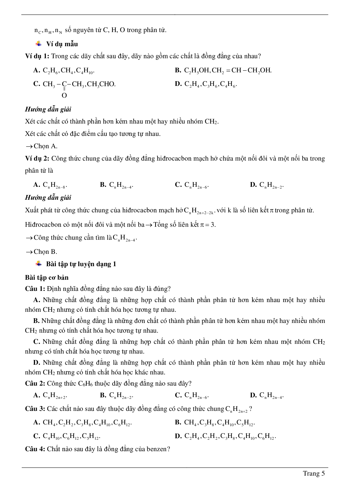 60 Bài tập cấu trúc phân tử hợp chất hữu cơ (2024) có đáp án chi tiết nhất (trang 5)