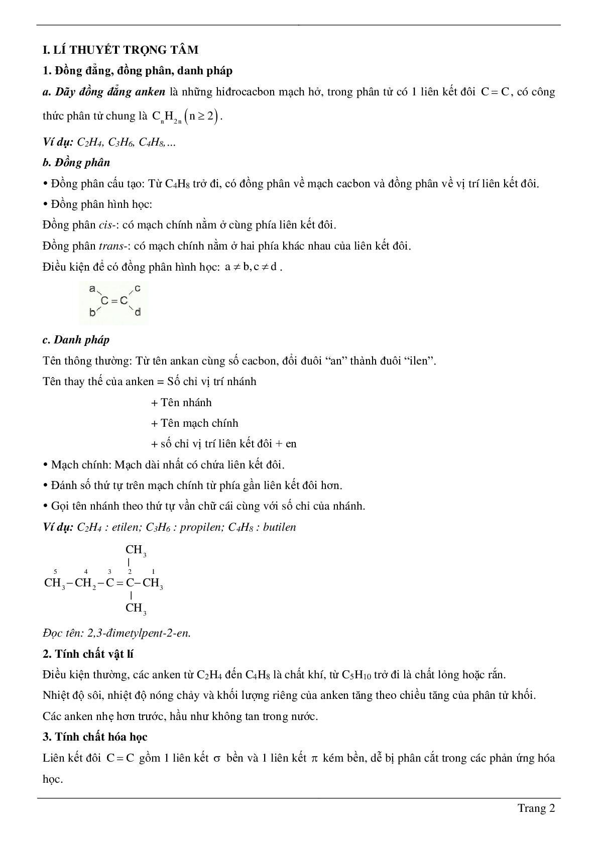 80 Bài tập về anken (2024) có đáp án chi tiết nhất (trang 2)