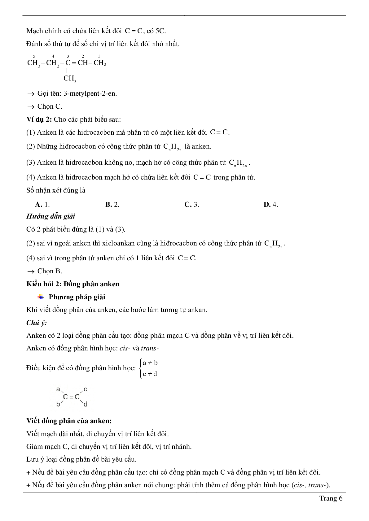 80 Bài tập về anken (2024) có đáp án chi tiết nhất (trang 6)