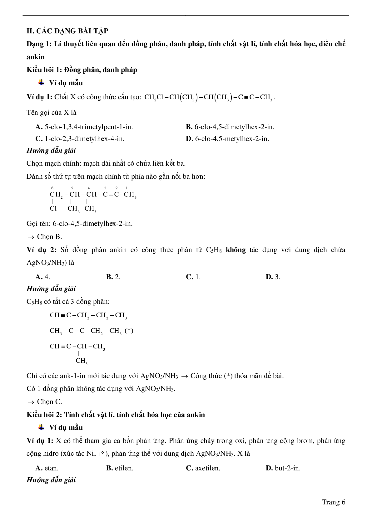 60 Bài tập về Ankin (2024) có đáp án chi tiết nhất (trang 6)