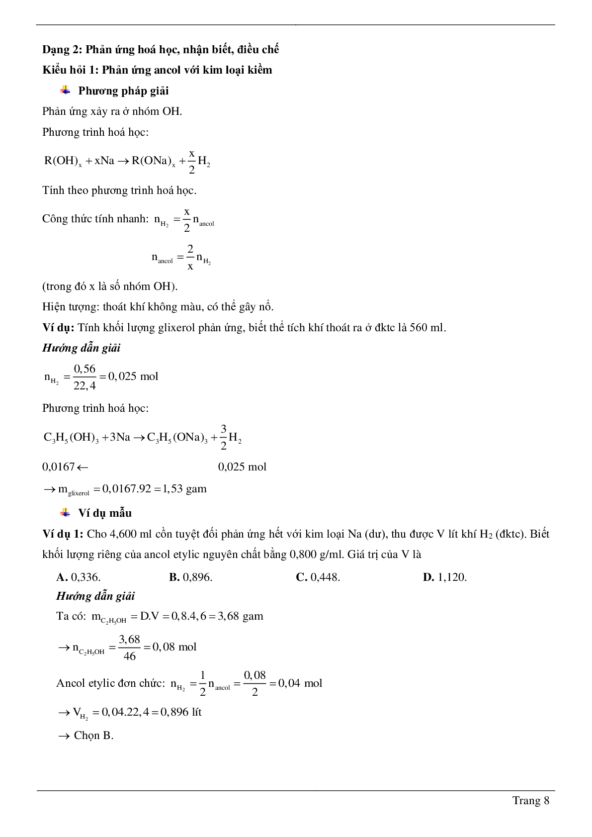 70 Bài tập về ancol (2024) có đáp án chi tiết nhất (trang 8)