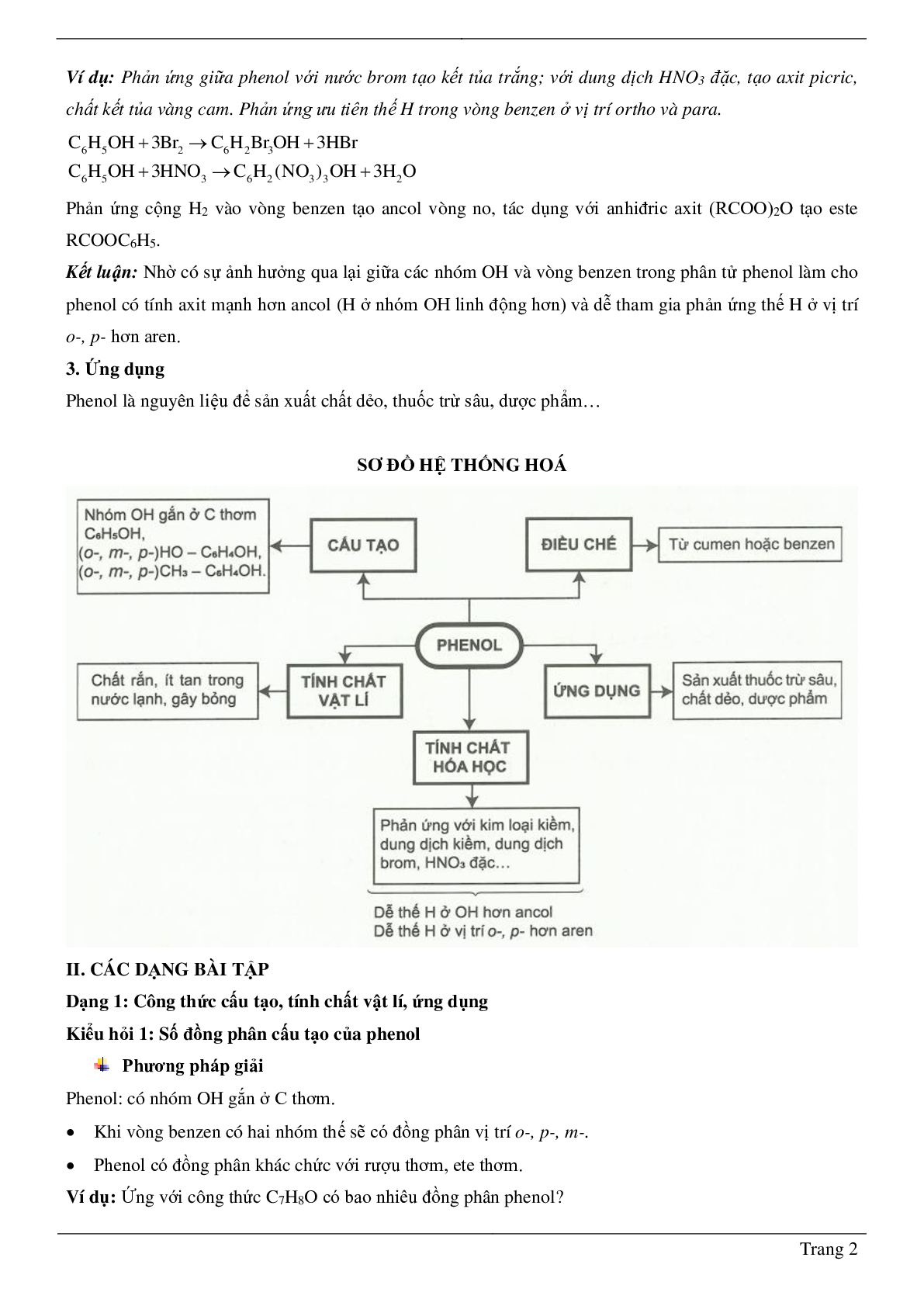 70 Bài tập về phenol (2024) có đáp án chi tiết nhất (trang 2)
