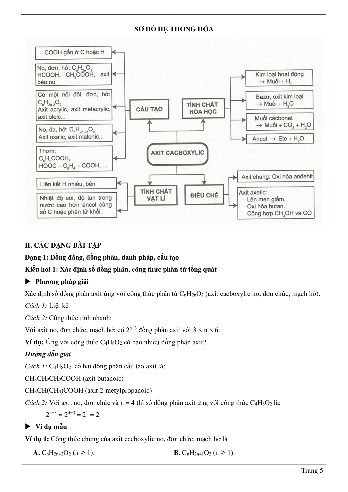 70 Bài tập Axit cacboxylic (2024) có đáp án chi tiết nhất (trang 5)