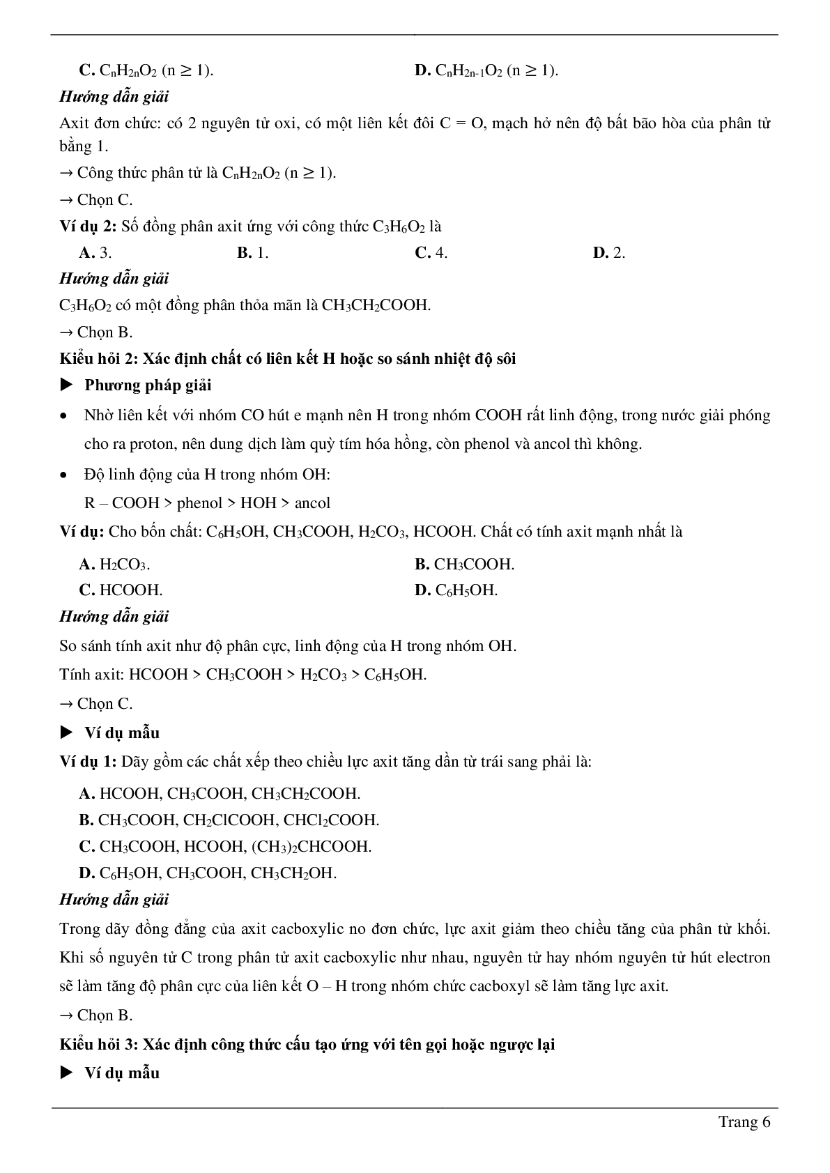 70 Bài tập Axit cacboxylic (2024) có đáp án chi tiết nhất (trang 6)