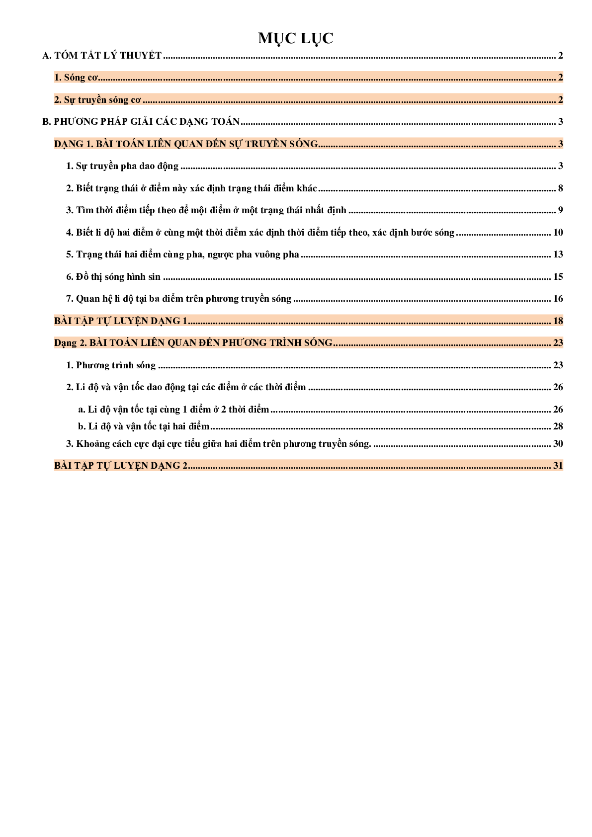 100 bài tập về đại cương về sóng cơ (có đáp án năm 2023) - Vật lí 12 (trang 1)