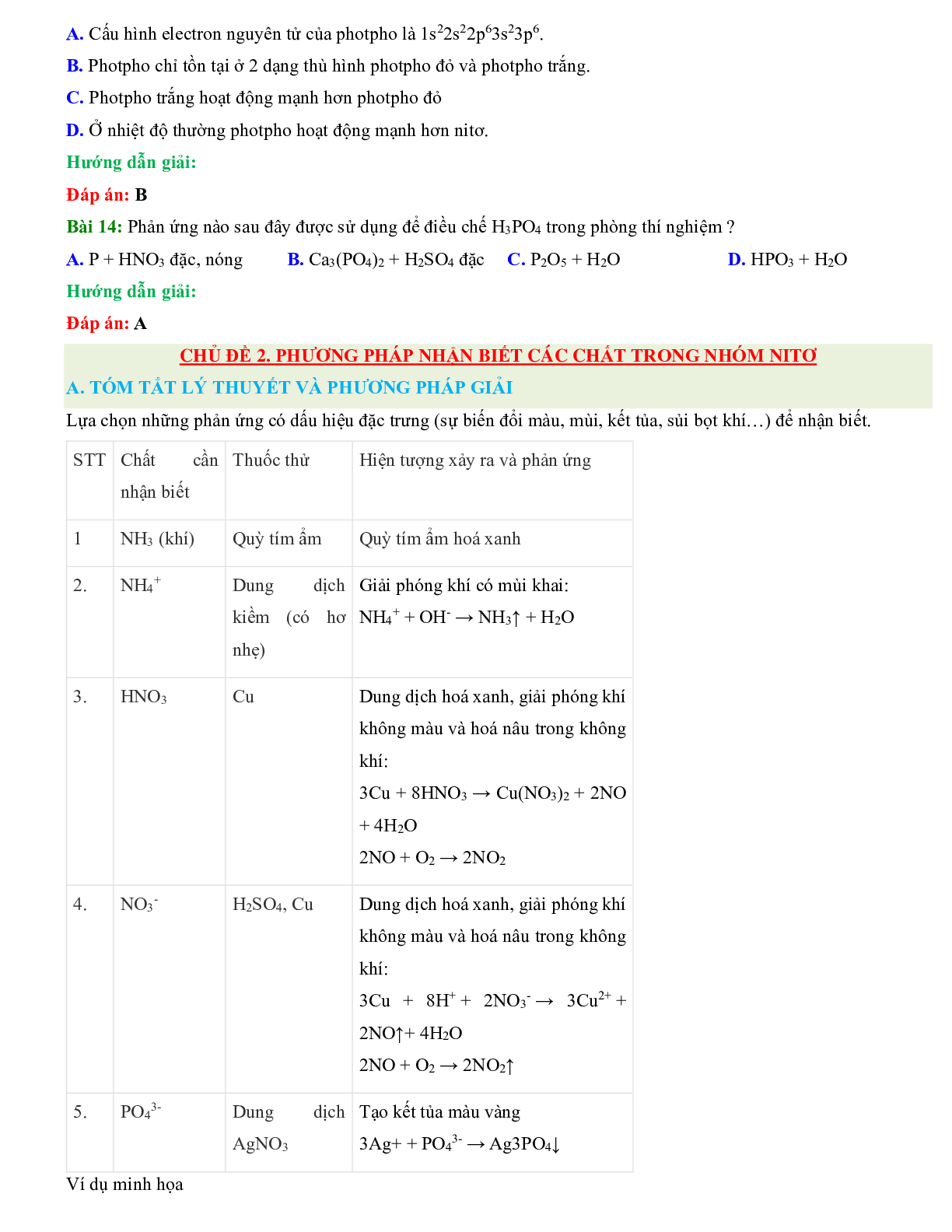 500 Bài tập Hóa 11 Chương 2: Nitơ - Photpho (có đáp án năm 2024) có đáp án chi tiết nhất (trang 3)