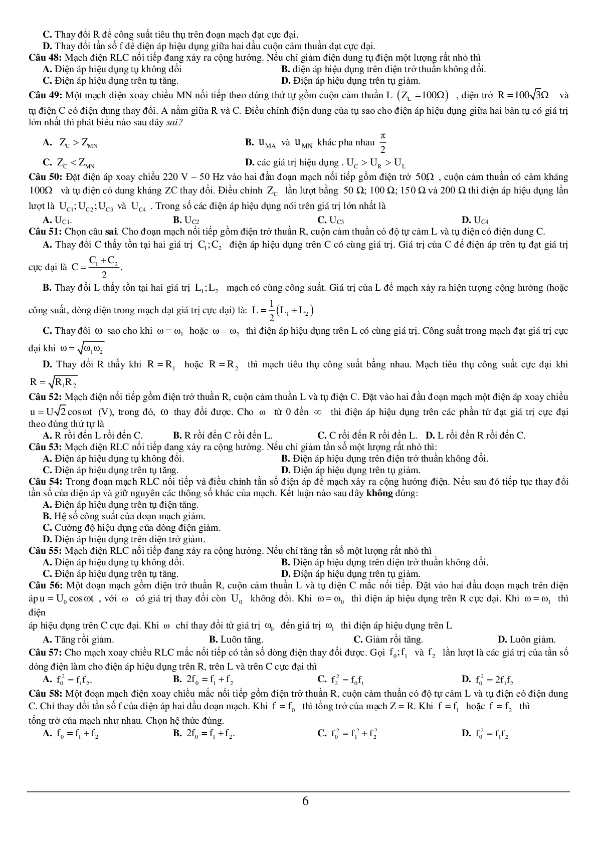 90 bài tập về đại cương về dòng điện xoay chiều (2024) có đáp án chi tiết nhất (trang 7)