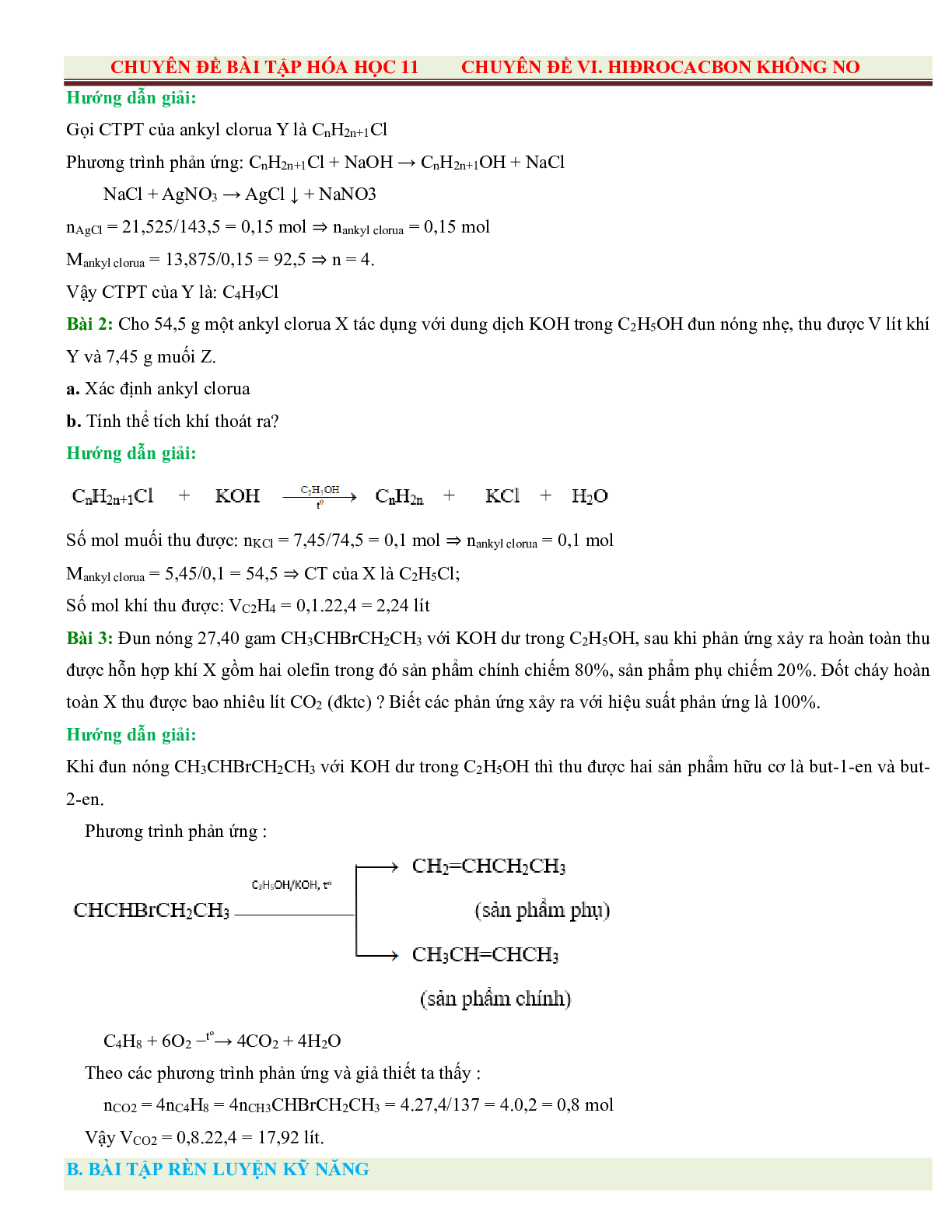 500 Bài tập Hóa 11 Chương 8: Dẫn xuất halogen - Ancol - Phenol (có đáp án năm 2023) (trang 8)