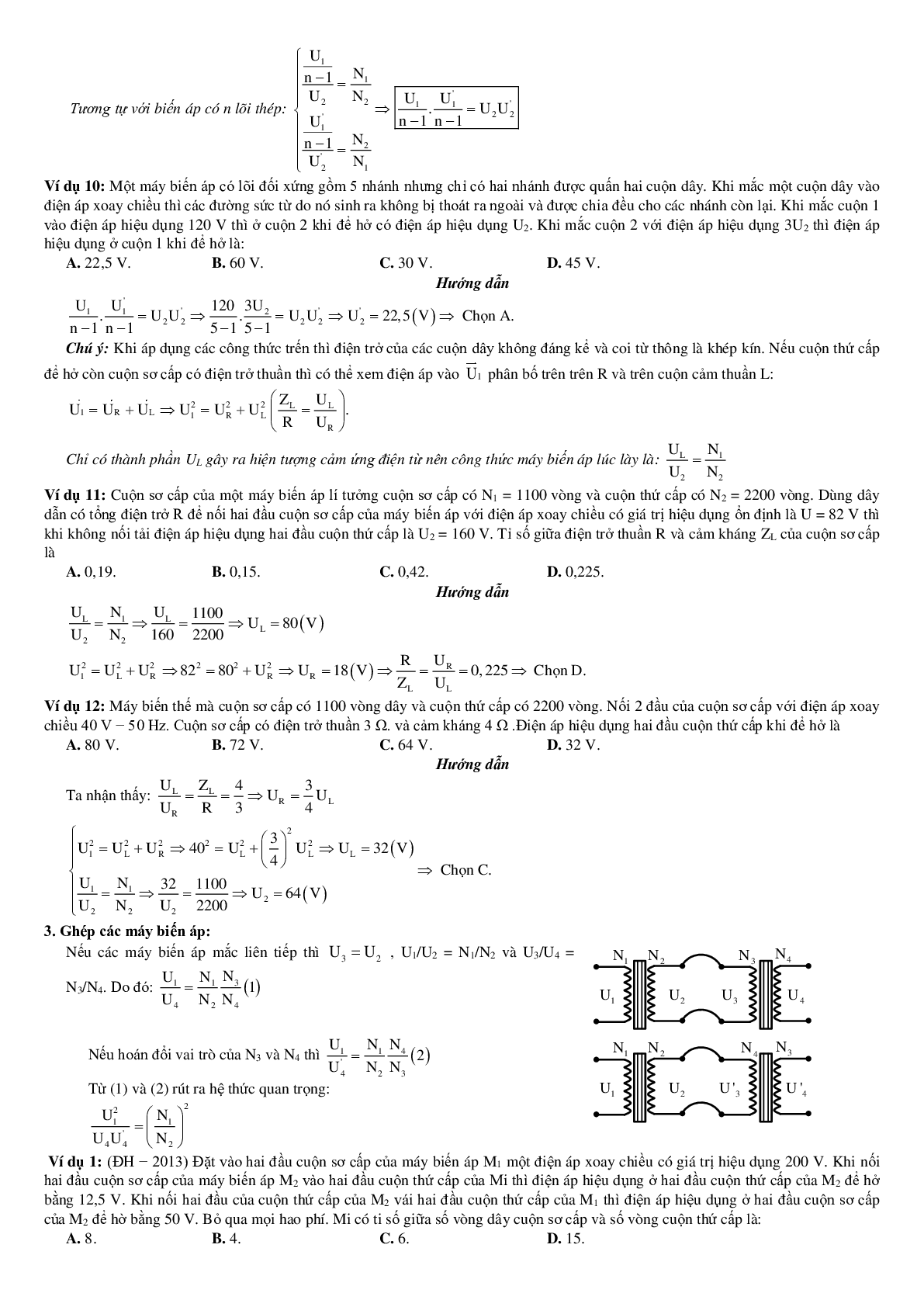 100 bài tập về máy biến áp (có đáp án năm 2023) - Vật lí 12 (trang 7)