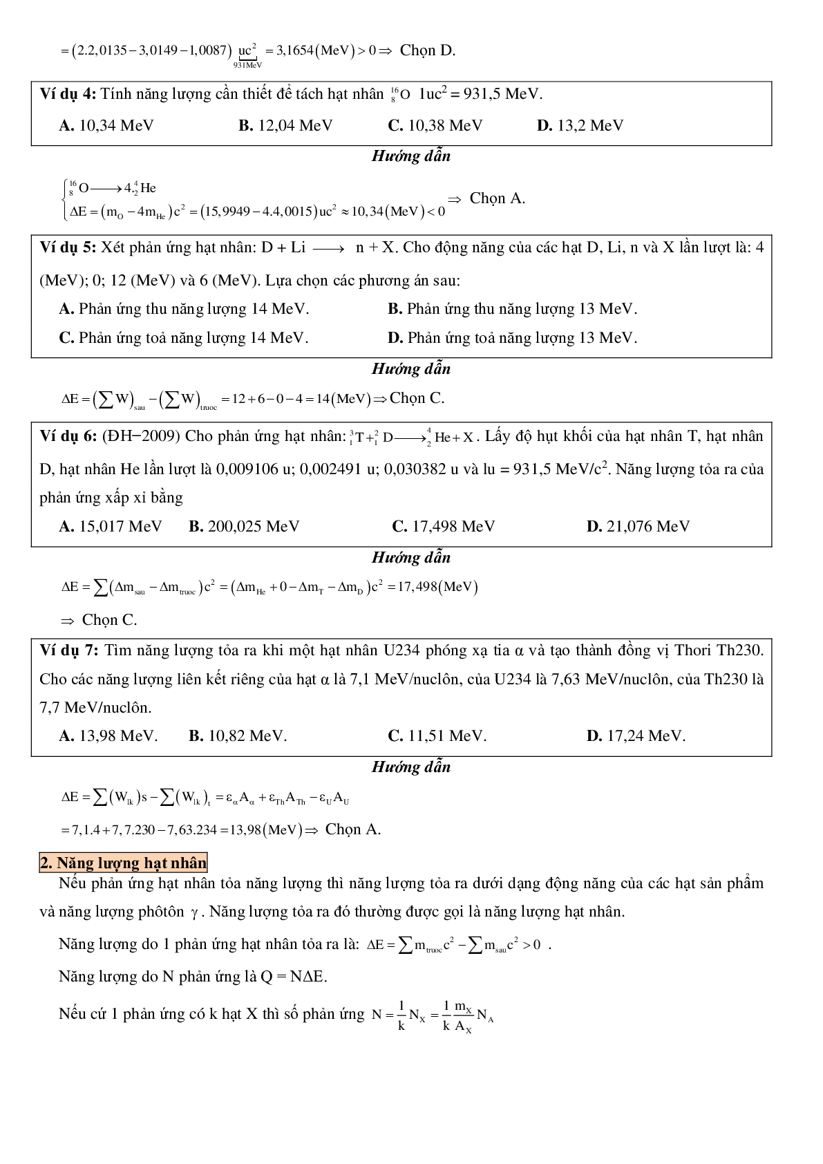 90 bài tập về phản ứng hạt nhân (có đáp án năm 2023) - Vật lí 12 (trang 4)