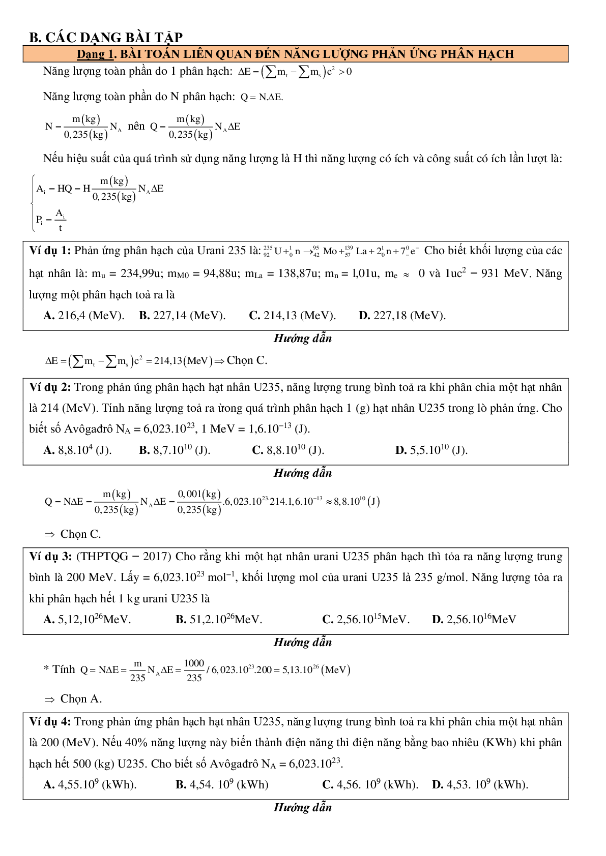 80 bài tập về phản ứng phân hạch. phản ứng nhiệt hạch (có đáp án năm 2023) - Vật lí 12 (trang 4)